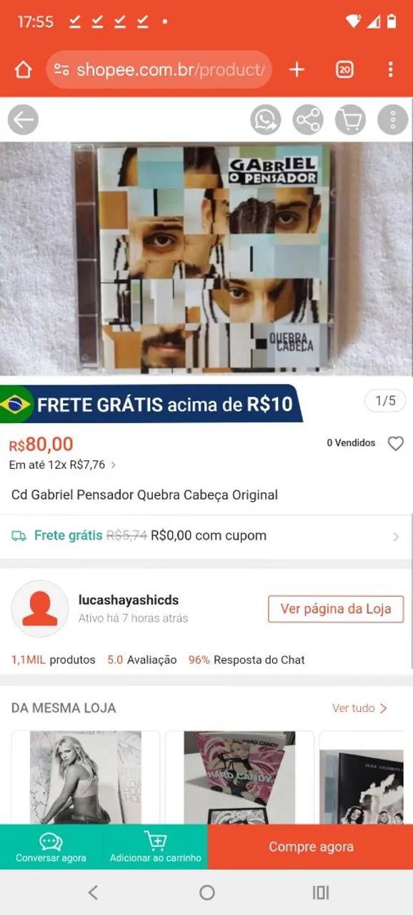 CD ORiGiNAL QUEBRA CABEÇA - GABRiEL O PENSADOR item de colecionador - Foto 4
