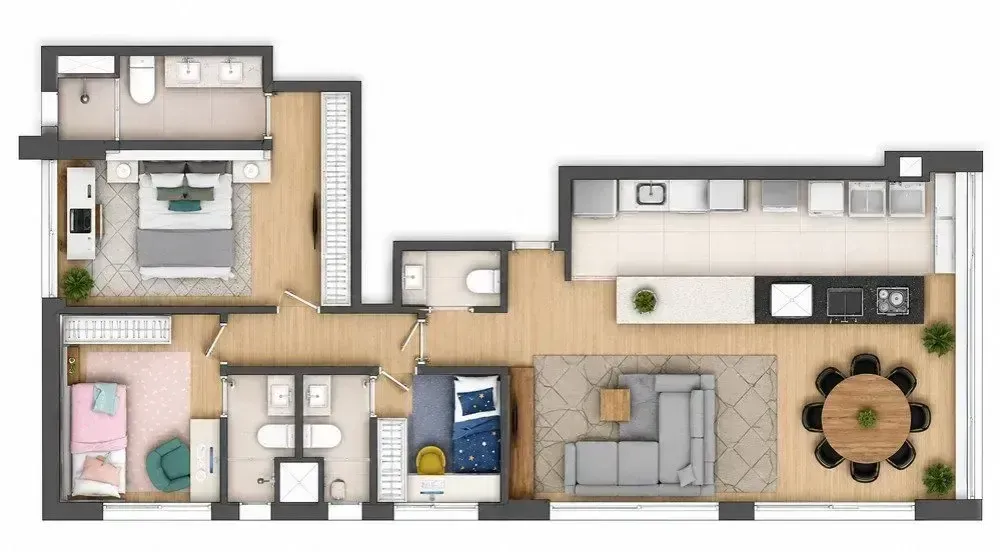 PLANTA 108m²