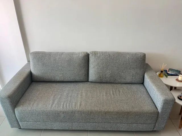 Sofá Tok&Stok Muy 3 Lugares Cinza Claro - Excelente Estado - Foto 4