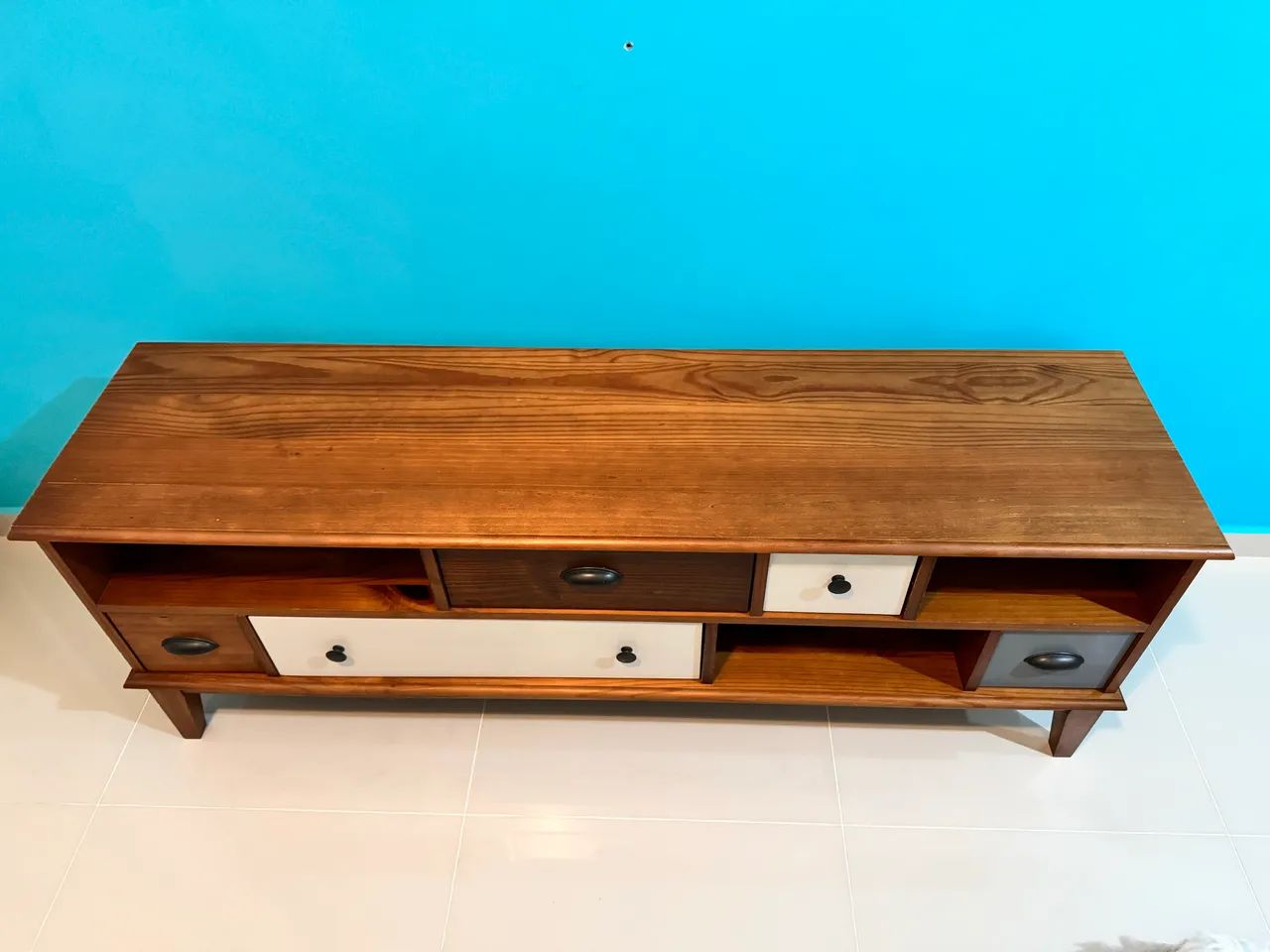 Rack para TV de 55 Polegadas Colors 5 GV Castanho Verniz e Colorido Envelhecido - Foto 3