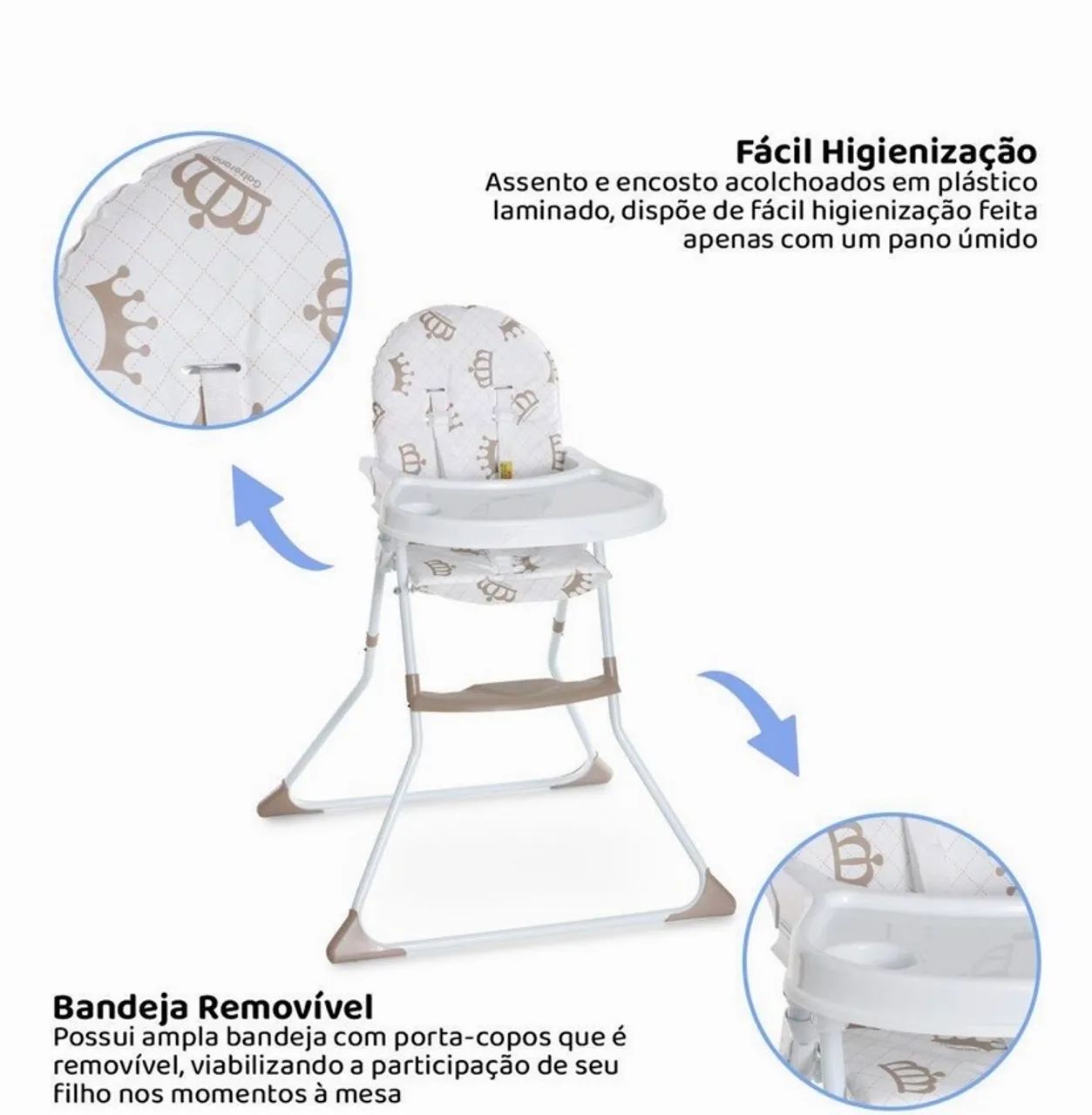 Cadeira Alta De Bebê Para Alimentação Refeição Até 23 Kg Nick Real Galzerano - Foto 2