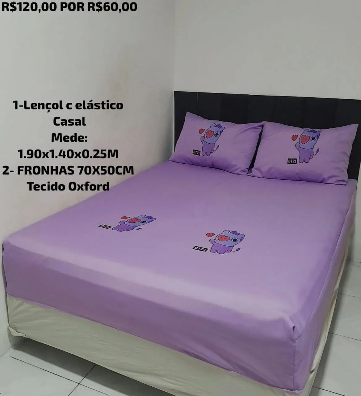 Lençol casal com elástico  - Foto 2