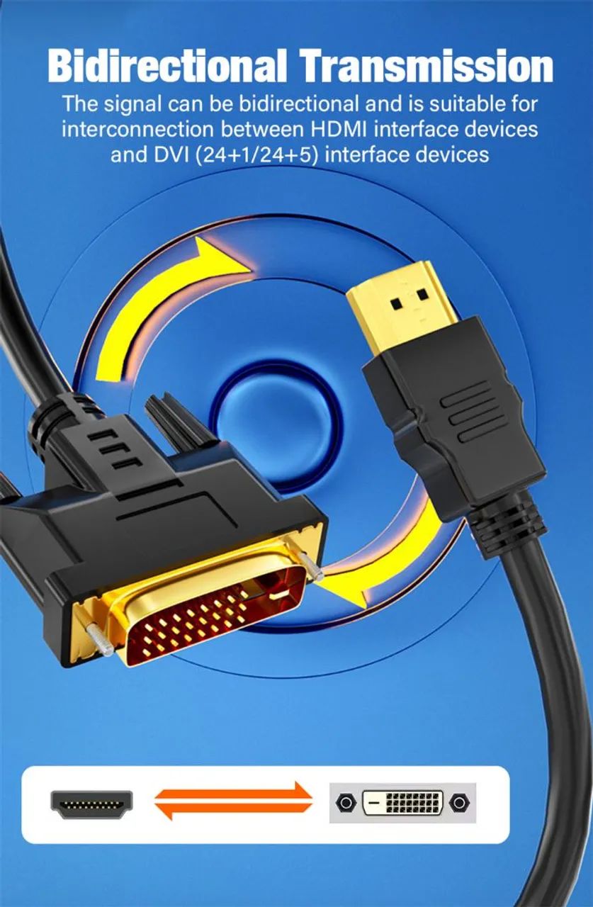 Cabo HDMI para DVI 1 metro 