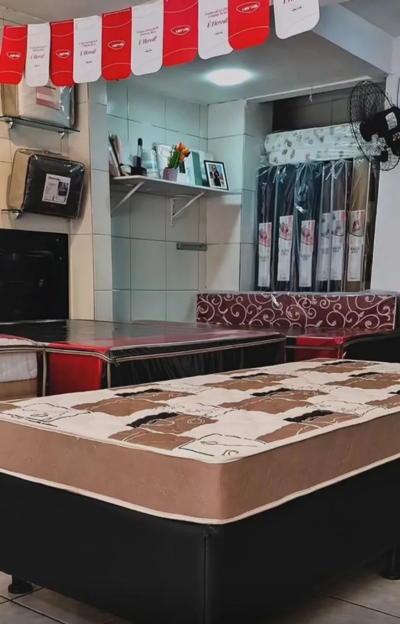 Cama box mais colchão separado em espuma D28 solteirão 