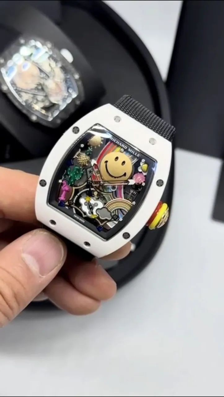 Relógio Super ETA Estilo Richard Mille RM 88 Automatic Tourbillon Smiley - Foto 3