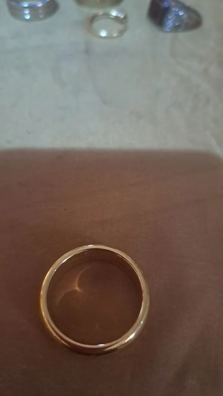 Alianças em aço e banhado a ouro - Foto 5