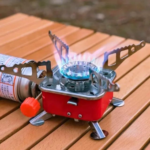 Mini Fogão Portátil Acampamento Sobrevivência Mochileiro Ajustável Potente Estável  - Foto 4