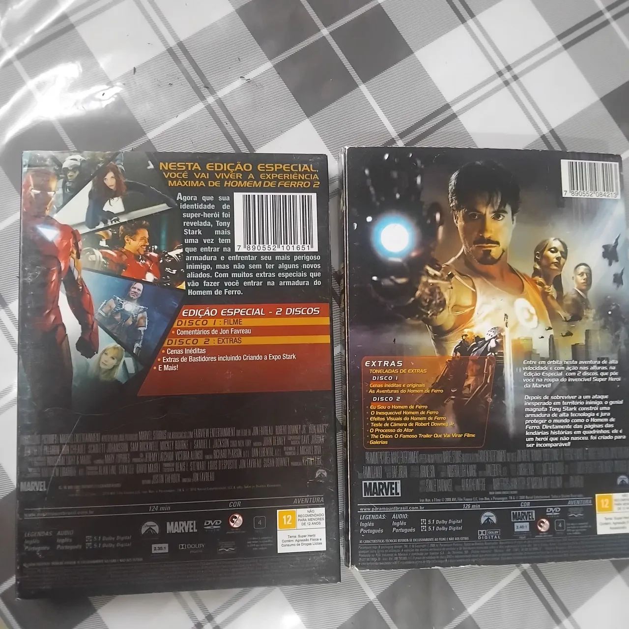 Kit 2 Dvds Duplo "ed. especial" Homem de Ferro 1 e 2 com encarte - Foto 3