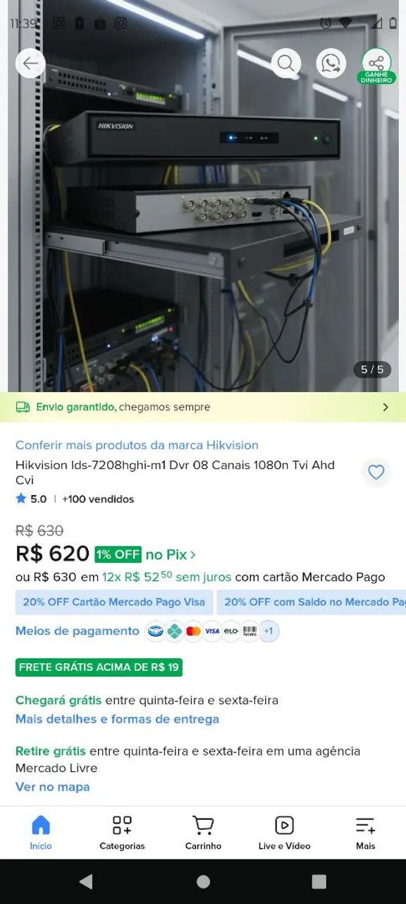 DVR 8 canais 500gb  HIKVISION - Foto 4