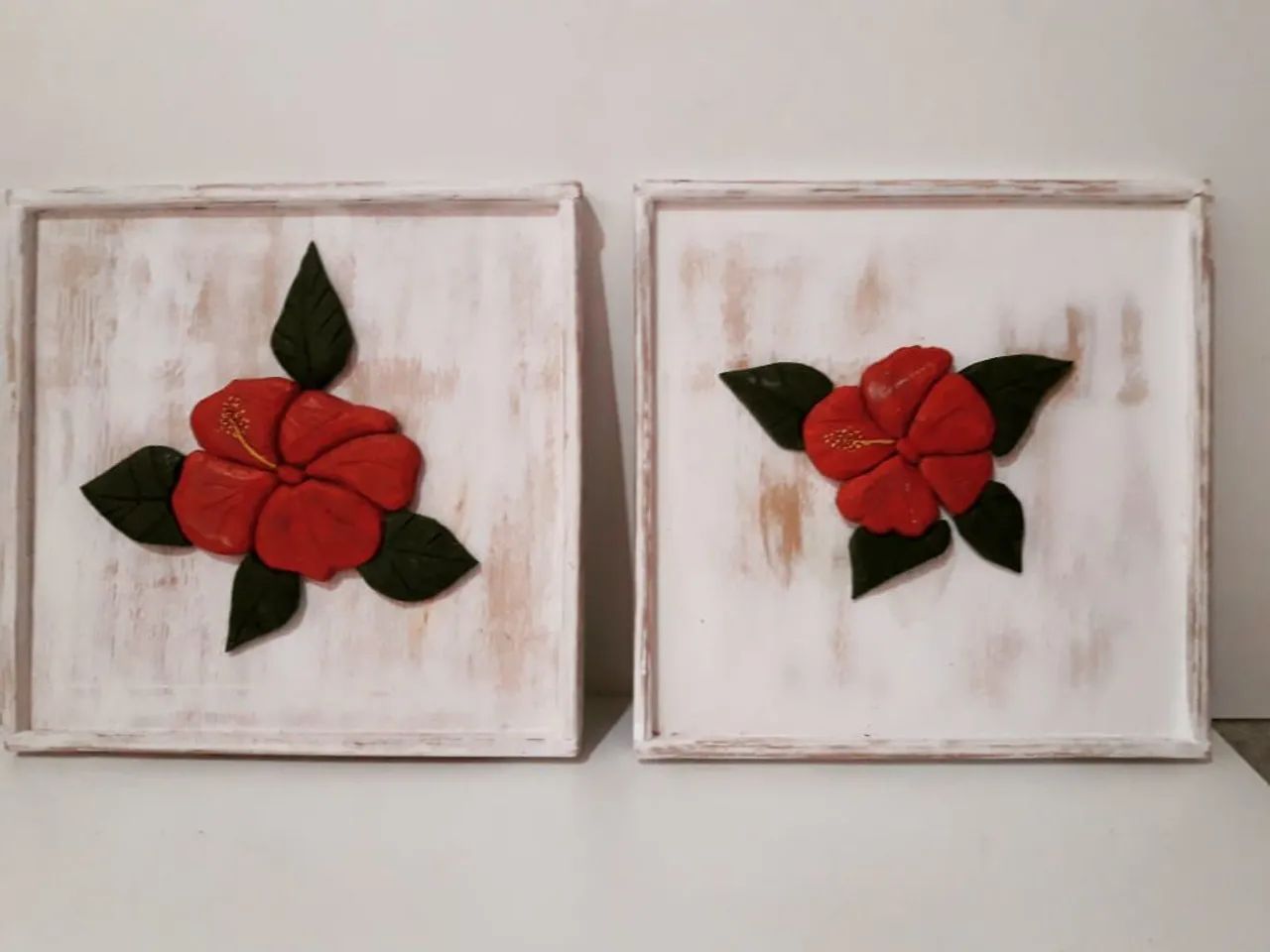 Quadro com flor de madeira  - Foto 2