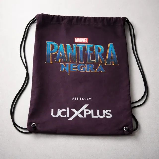 mochila pantera negra - estilo saco ccxp marvel / disney