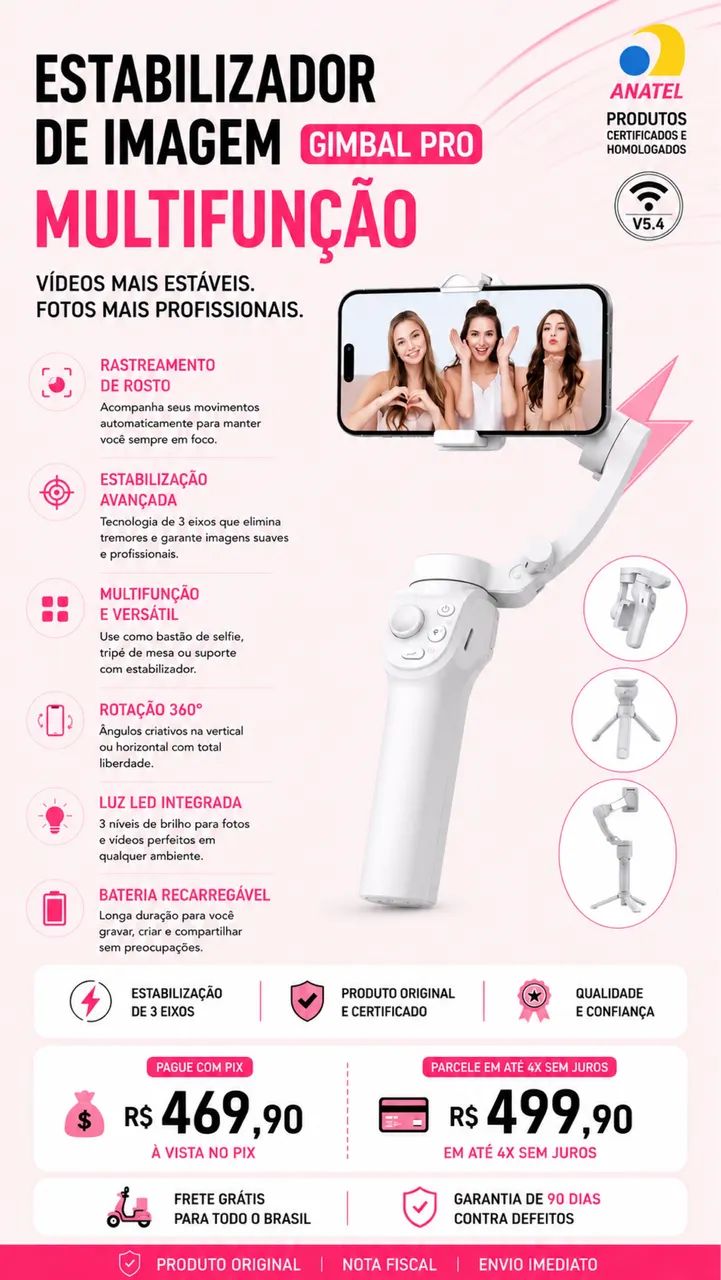 Estabilizador de imagem gimbal Pro filmaker