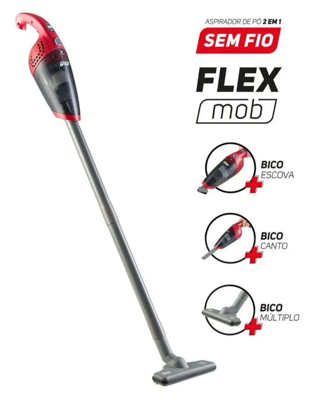 Aspirador de pó vertical sem fio 2 em 1 Flex Mob Wap bivolt  - Foto 3
