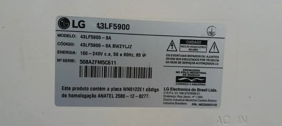 Televisão LG 43 polegadas leia o anúncio 