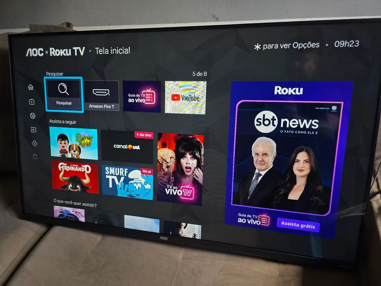 TV 43 Polegadas Smart AOC Roku TV - Foto 2