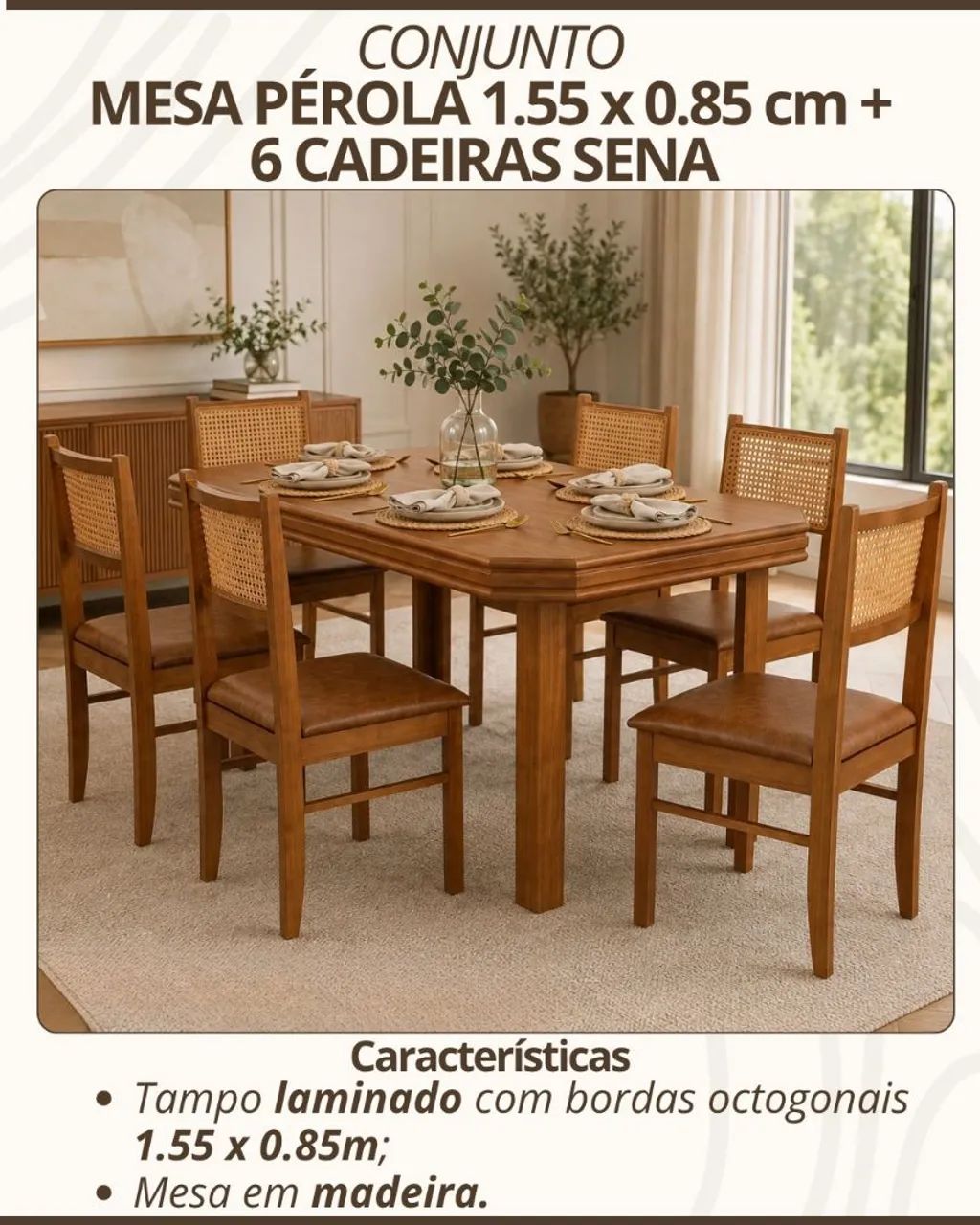 Mesa de Jantar com 6 cadeiras  - Foto 3