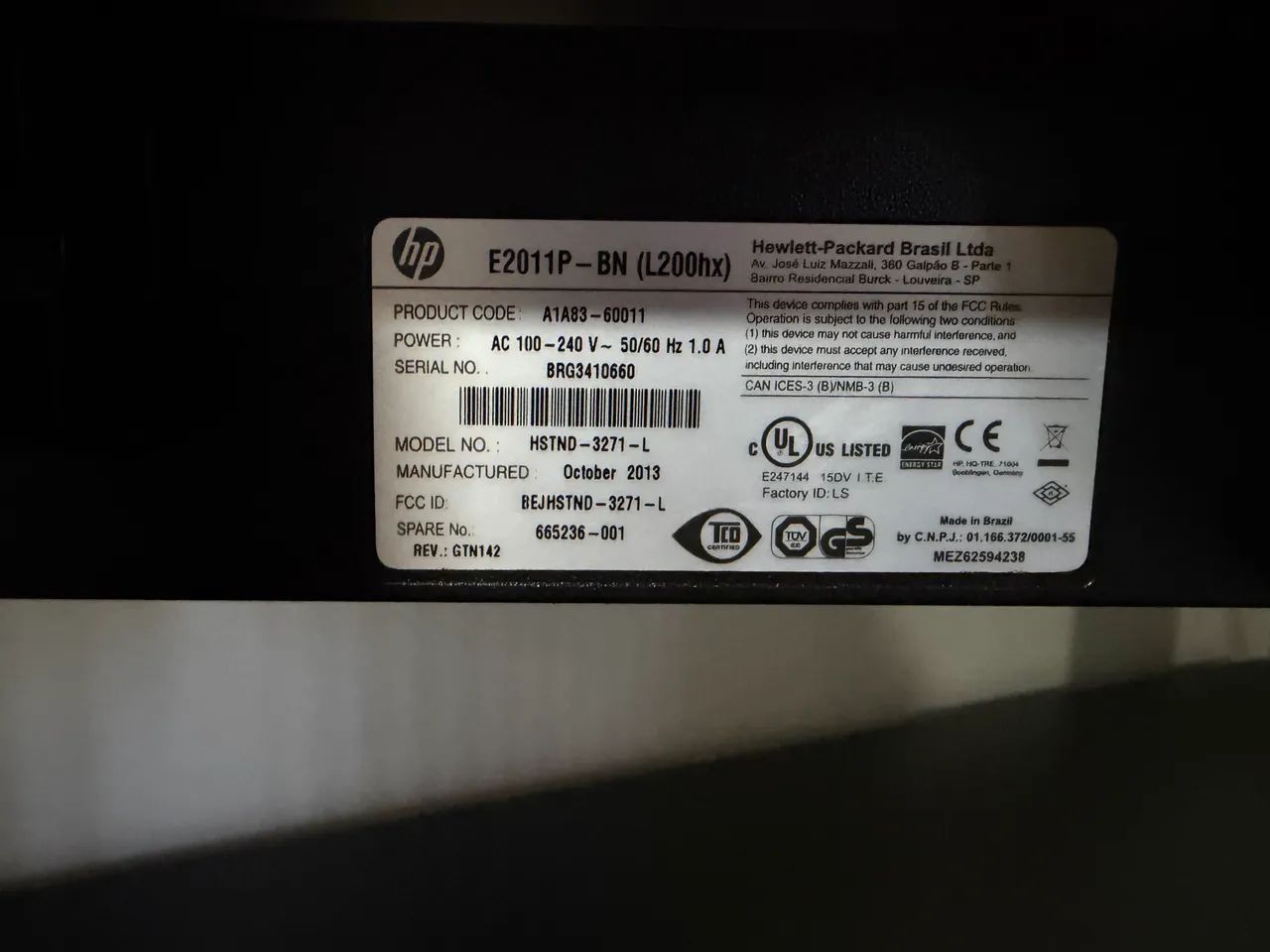 PAR DE MONITORES HP 20? LED E2011P-BN ? VGA/DVI ? BASE AJUSTÁVEL - Foto 4