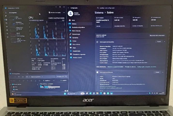 Notebook ACER Aspire 3 - Core i3 12ª com 8GB DDR5 e SSD NVMe - Windows 11 + Office - Foto 5