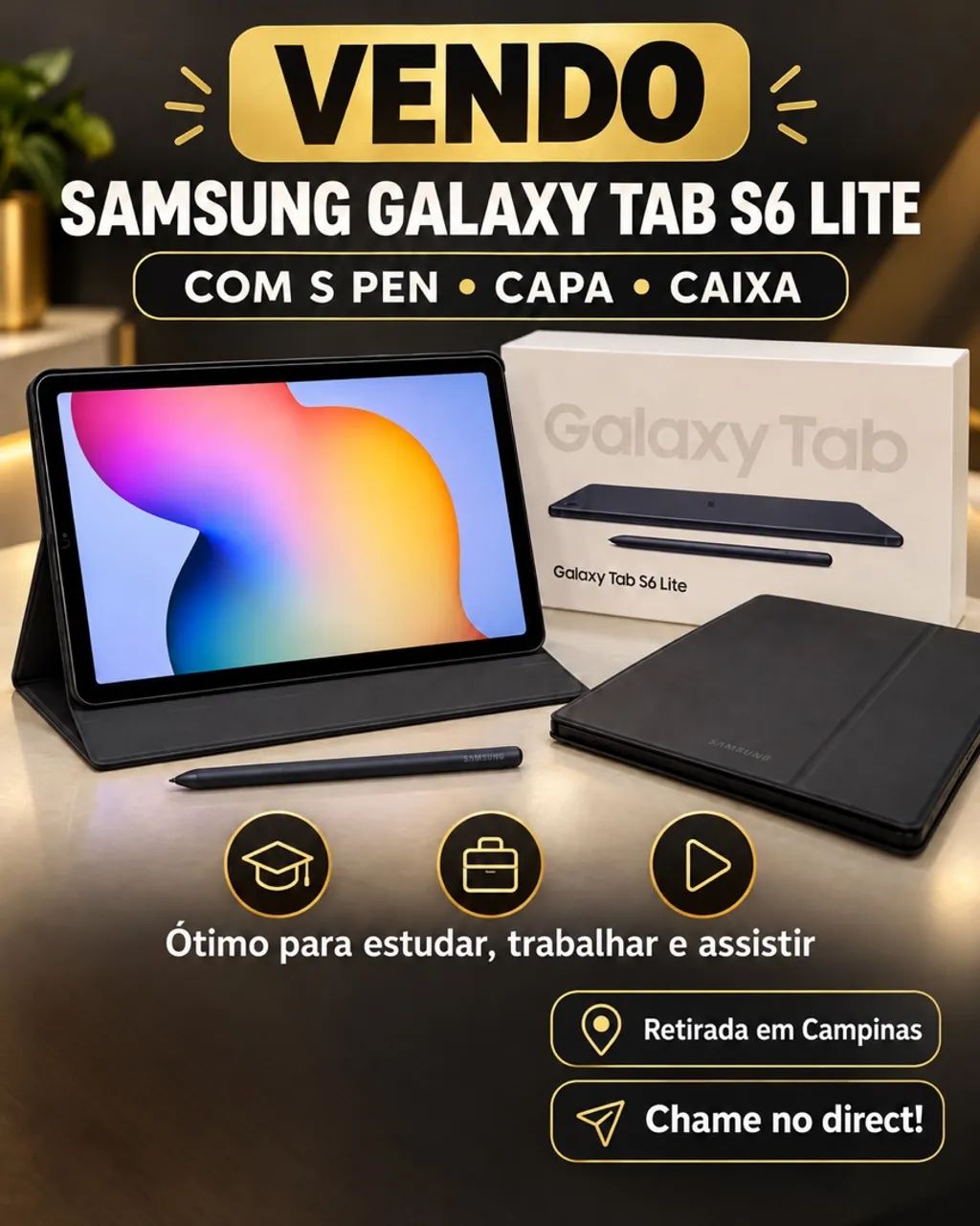 ? OPORTUNIDADE! SAMSUNG GALAXY TAB S6 LITE ? EXCELENTE CONSERVAÇÃO! - Foto 2