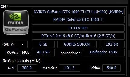 Placa de vídeo GTX 1660 TI