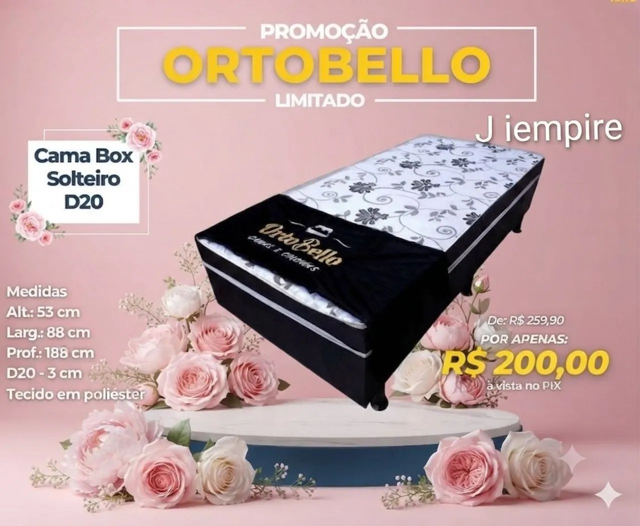 Cama box solteiro espuma D 20, pague na entrega 