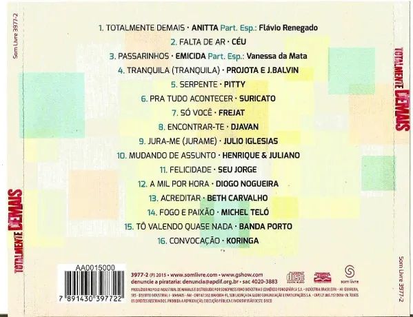 Totalmente Demais - Nacional ( Formato:  CD, Compilation, AA 15.000 País: Brazil - Foto 2