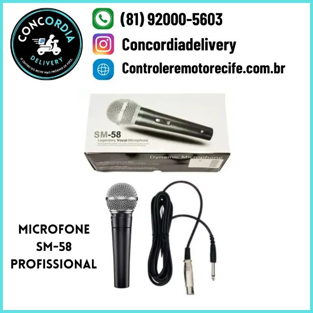 Microfone Profissional Sm-58 Com Cabo Legendary Vocal - Foto 3