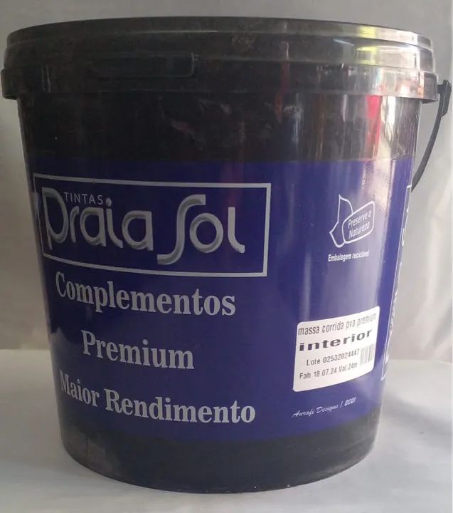 Massa corrida PVA Galao  3,6l Marca Praia Sol 