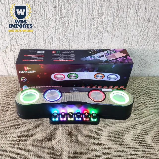 Caixa Som para PC e Notebook RGB Bluetooth - Foto 2