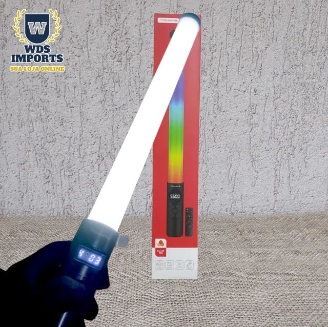 Luz para Fotos e Videos Bastão RGB