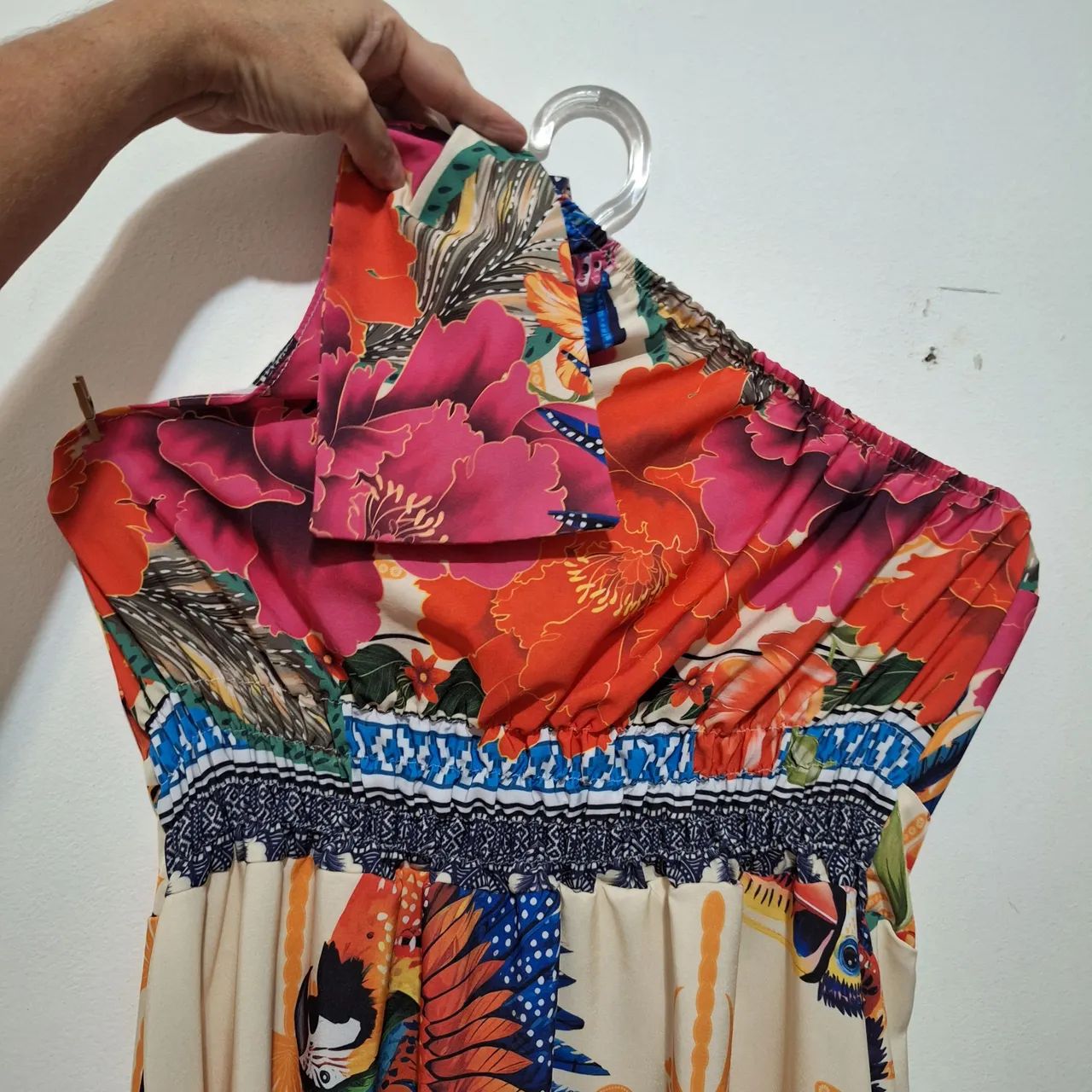 Vestido longo M estampado tropical. Lindíssimo! - Foto 4