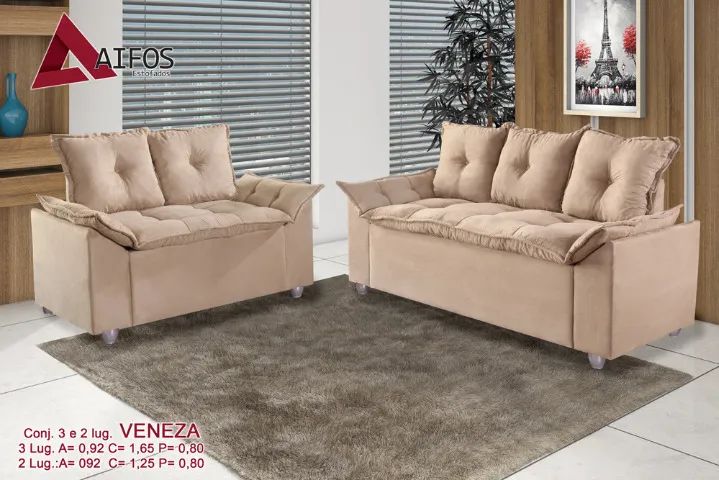 Conjunto Sofá 2 e 3 Lugares VEN828 - Foto 4