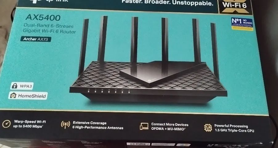Roteador Gigabit Ax5400 Tp-link Archer Ax73 Cor Preto