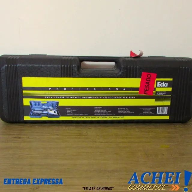 Chave de Impacto Pneumática 1' EDA 3.200 Rpm Pescoço Longo Eda - Novo 
