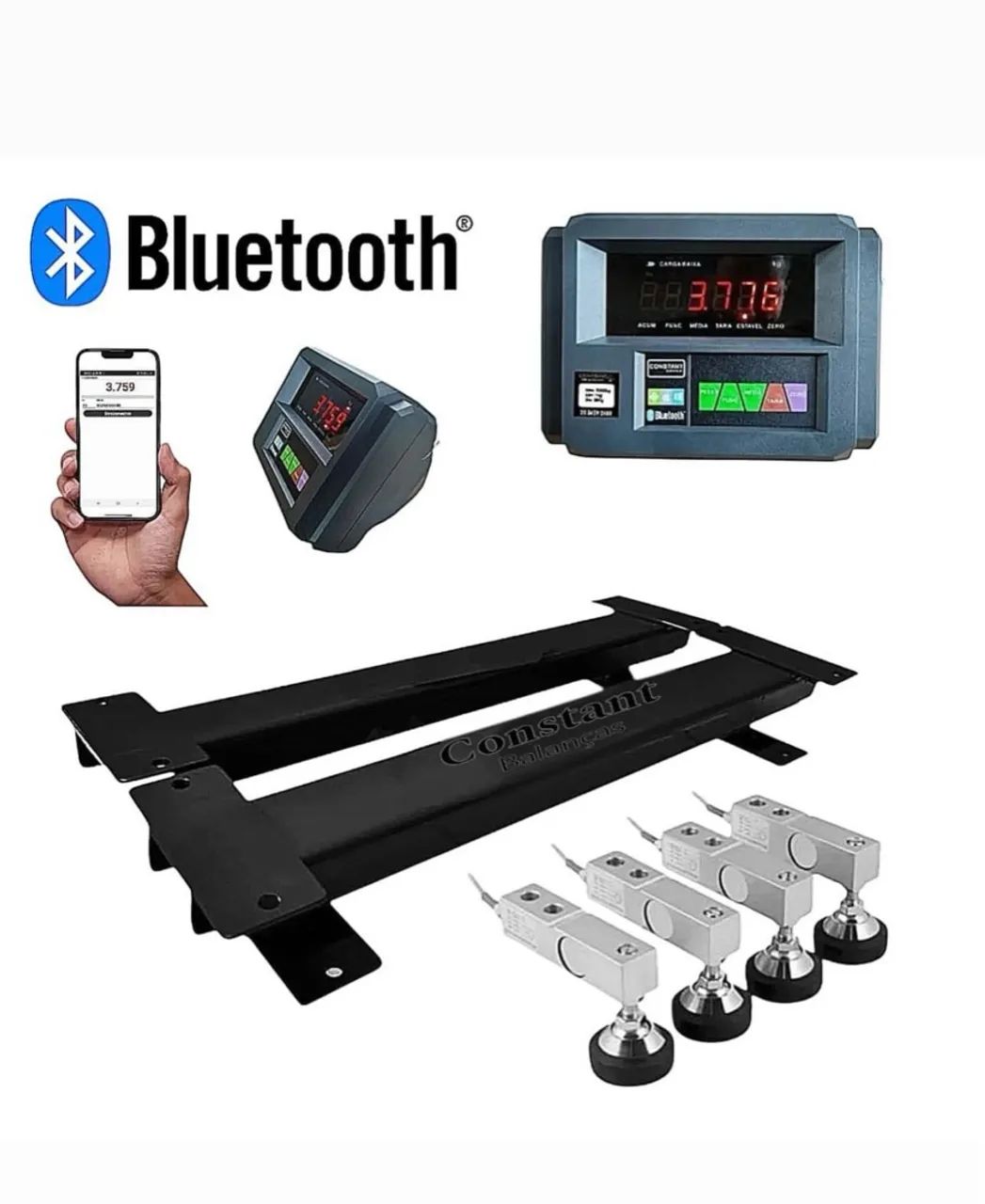 Balança de gado Digital com Bluetooth - 4000kg Bretes e trinco 