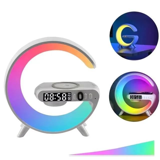 Luminária Caixa De Som Bluetooth G-speaker Carregador e Relogio e Despetador - Foto 2