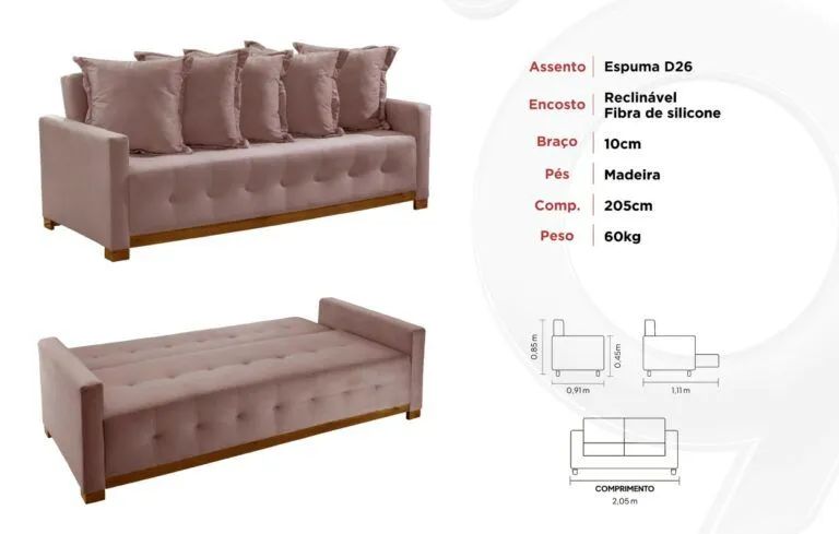 SOFÁ CAMA SUPER CONFORTÁVEL ALTA FUNCIONALIDADE SURPREENDA-SE!! IEUTT - Foto 5