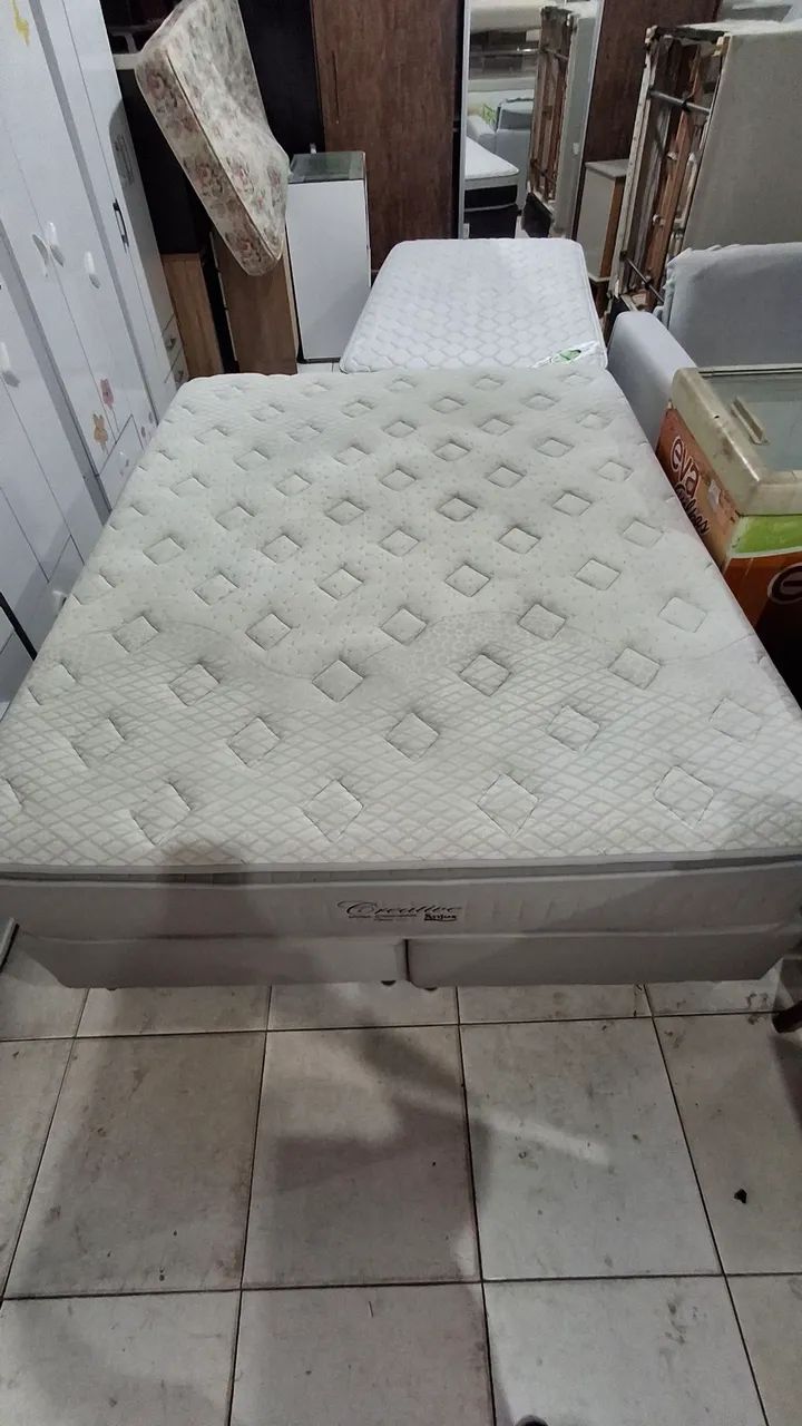 CAMA BOX CASAL QUEEN ANJOS MOLAS ENSACADAS GEL SEMI-NOVA  - Foto 2