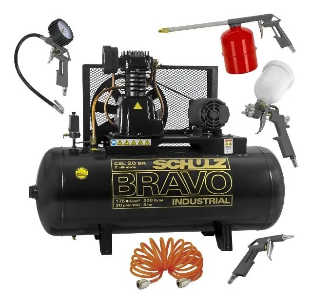 COMPRESSOR SCHULZ BRAVO 20PES 200 LITROS INDUSTRIAL CSL20BR/200L MTA5C -  PO
