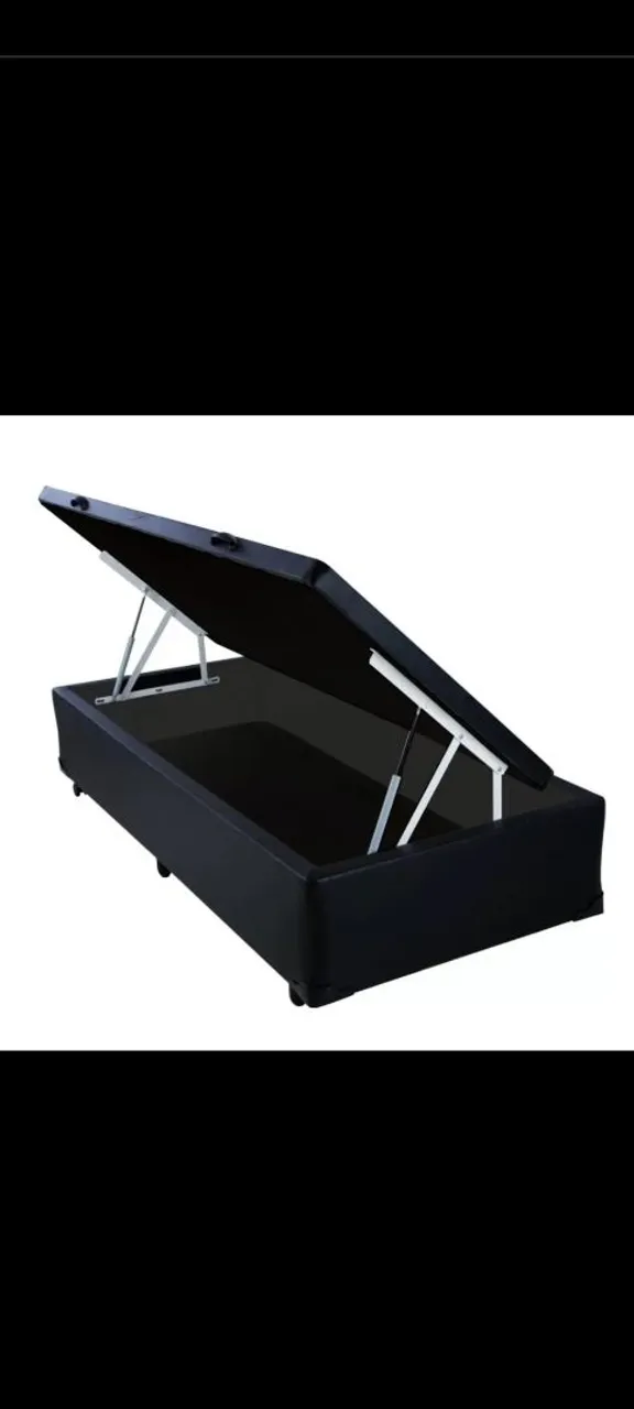 Cama Box Baú com Pistão a Gás + colchão molas ensacadas 30cm altura
