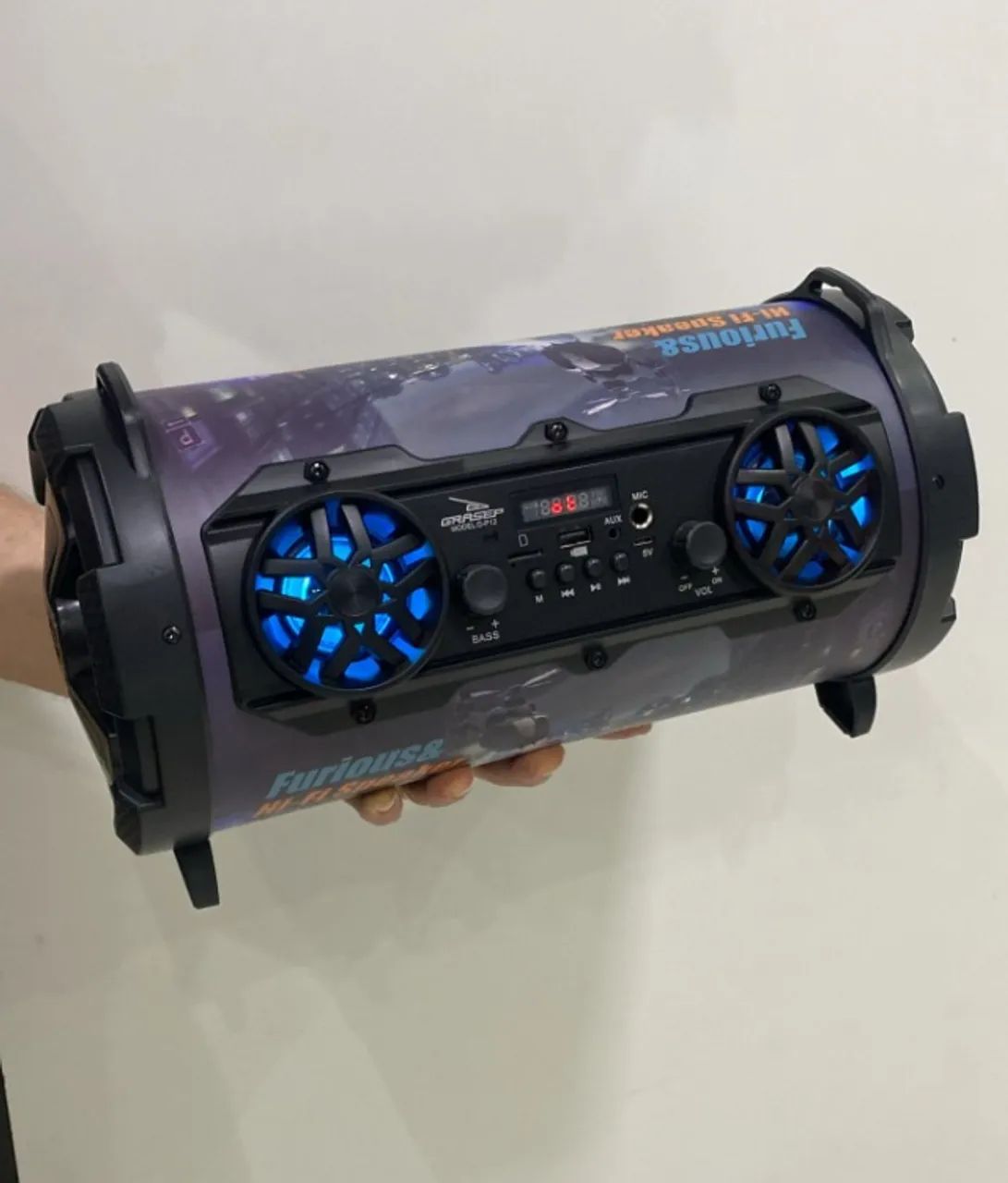 Caixa De Som Bluetooth Led Amplificada Potente Conecta - Microfone Cartão Micro Sd USB 