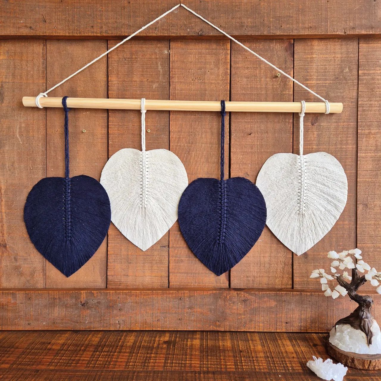 Painel de Macramé 4 folhas promoção 