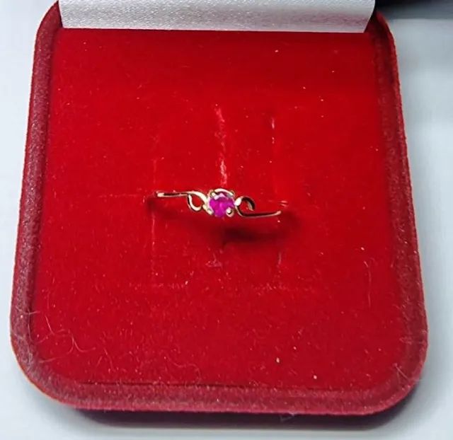 anel solitário em ouro 18k com rubilita natural - Foto 3