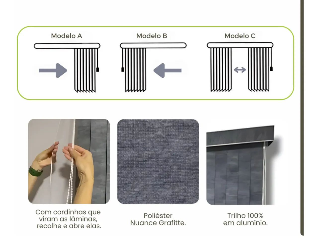 Persiana Vertical S/ Bando - 1,50L X 1,30A Promoção para retirada do produto na fábrica  - Foto 5