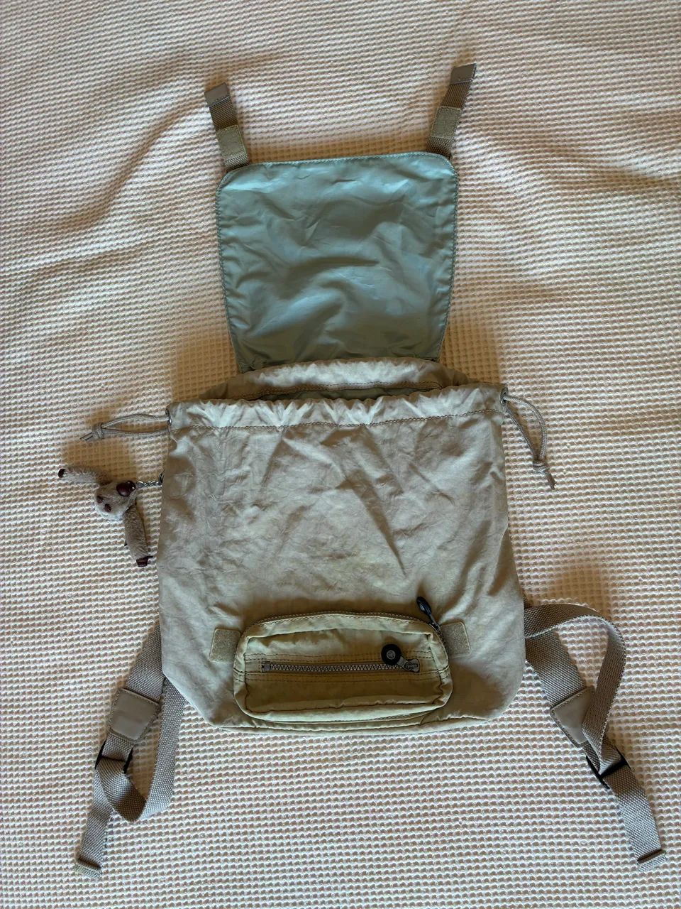 Mochila Kipling Original Bege Media - Foto 5
