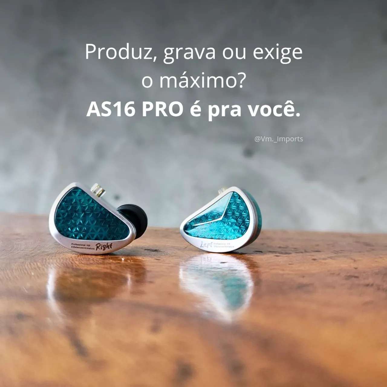 Fone de ouvido profissional retorno de palco AS16 Pro - Precisão pra quem exige excelência