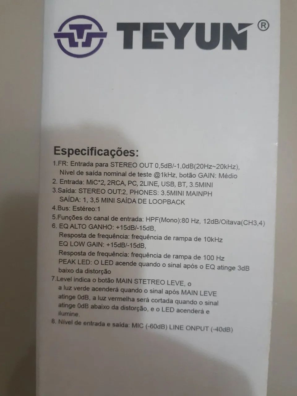 Mesa de Som Teyun NA4 - 4 Canais com DSP - Foto 5