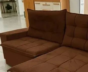 Sofá retratil e reclinavel Londrina marrom - Foto 4