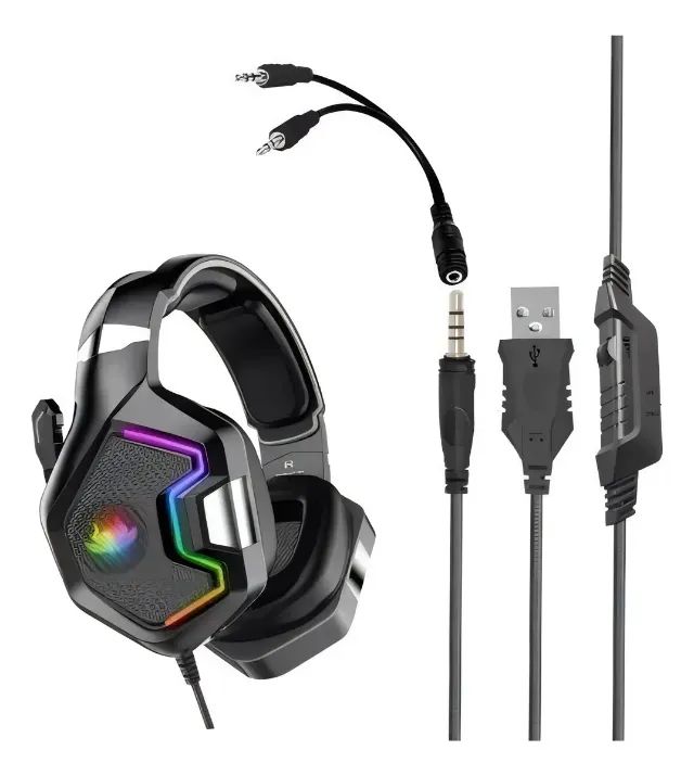 Fone De Ouvido Headset Gamer 7.1 Usb P2 Led Rgb Microfone - Foto 2