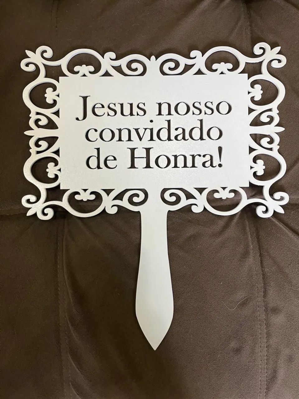 Plaquinha de Casamento Jesus nosso convidado de Honra